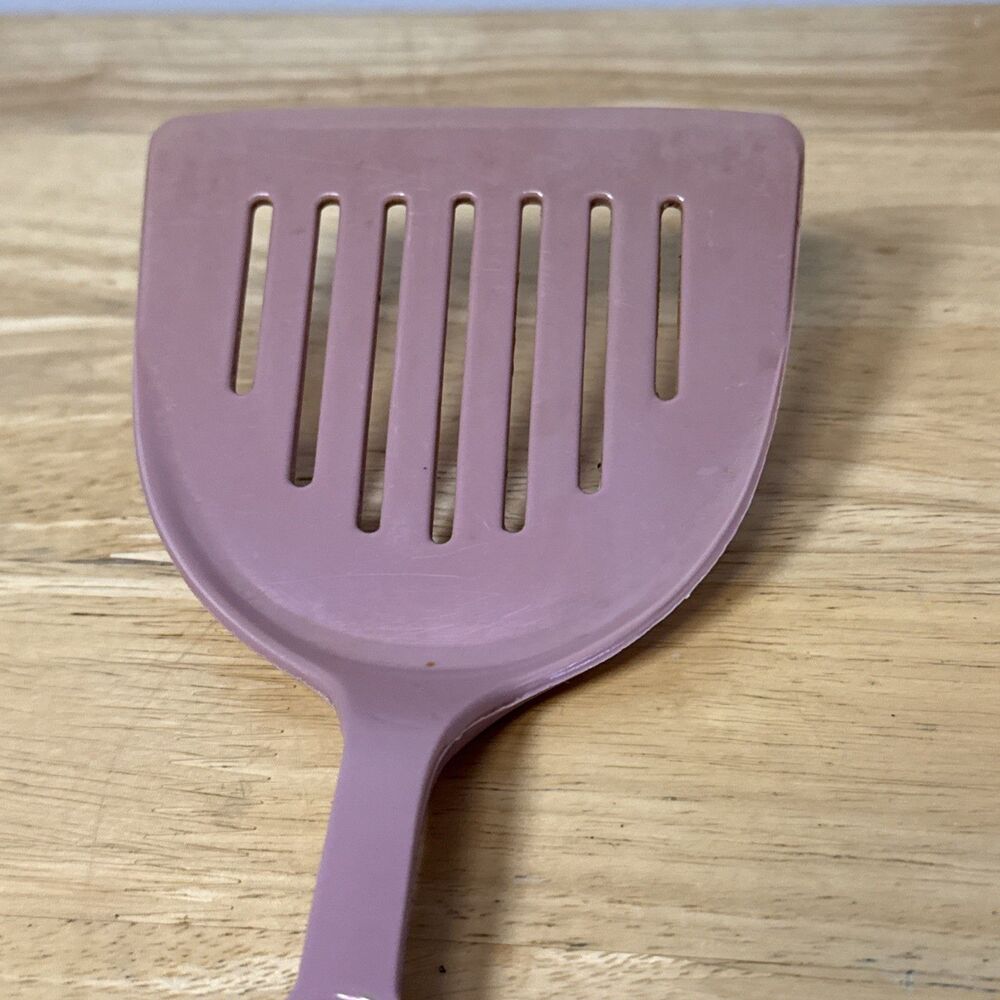 VTG EKCO Short 11” Mauve Pink Nylon Plastic Slotted Spatula Flipper USA - Picture 2 of 9